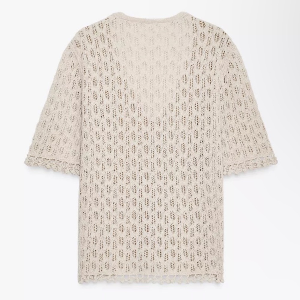 Zara Pointelle Knit Cardigan - NEW WITH TAGS - Picture 6 of 6